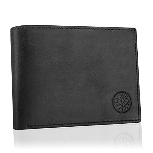 BETLEWSKI Herren Geldbörse aus echtem Leder RFID geräumiges Portemonnaie Herren Geldbeutel für Männer, inkl Geschenkbox | Ledergeldbörse, Schwarz von BETLEWSKI