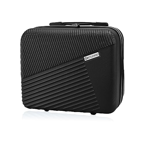 BETLEWSKI - Kosmetikkoffer Hartschale - Handgepäck Kleiner Koffer aus robustem ABS-Kunststoff mit Zwei Separate Fächer - 32 cm x 27 cm x 16 cm - Schwarz von BETLEWSKI