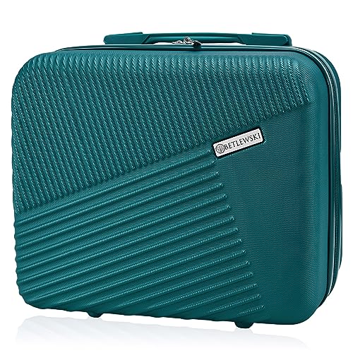 BETLEWSKI - Kosmetikkoffer Hartschale - Handgepäck Kleiner Koffer aus robustem ABS-Kunststoff mit Zwei Separate Fächer - 34 cm x 29 cm x 17 cm - Grün von BETLEWSKI