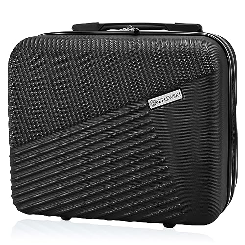 BETLEWSKI - Kosmetikkoffer Hartschale - Handgepäck Kleiner Koffer aus robustem ABS-Kunststoff mit Zwei Separate Fächer - 34 cm x 29 cm x 17 cm - Schwarz von BETLEWSKI
