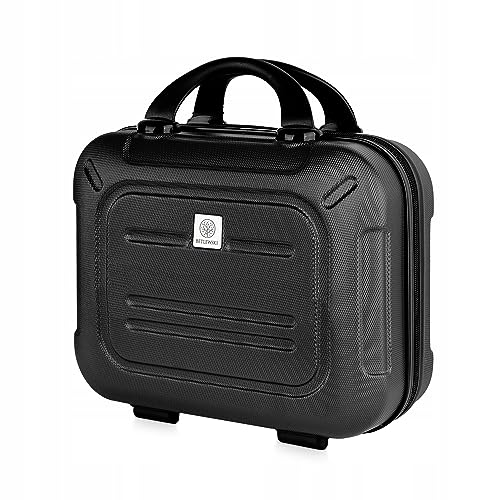 Betlewski - Kosmetikkoffer Hartschale - Handgepäck Kleiner Koffer aus robustem ABS-Kunststoff mit Zwei Separate Fächer - 33 cm x 25 cm x 18 cm - Schwarz von BETLEWSKI