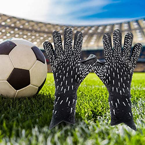 BETRAM Fußball Torwarthandschuhe, professionelle Torwarthandschuhe, Fußball Torwarthandschuhe, mit Finger sparen und doppeltem Handgelenkschutz, für Jugend Erwachsene, Größe 6/7/8/9/10 Size7 Black von BETRAM