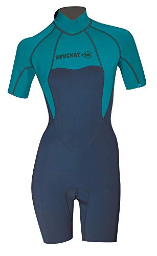 Beuchat Women's Atoll Kurzer Anzug dorsal Reißverschluss, Blau, Medium von BEUCHAT