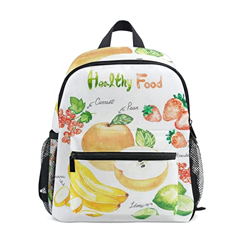Obst Gesunde Ernährung Cartoon Kleinkind Rucksack Kinder Leichtgewicht Büchertasche Vorschule Schülerrucksack für 1-6 Jahre die Reise Mädchen Jungs von BEUSS