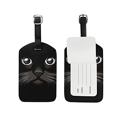 Süße Katzen Kofferanhänger mit Adressschild Lustig Leder Gepäckanhänger ID Etikett mit Namenschild für Reise Koffer Tasche(3PACK) von BEUSS