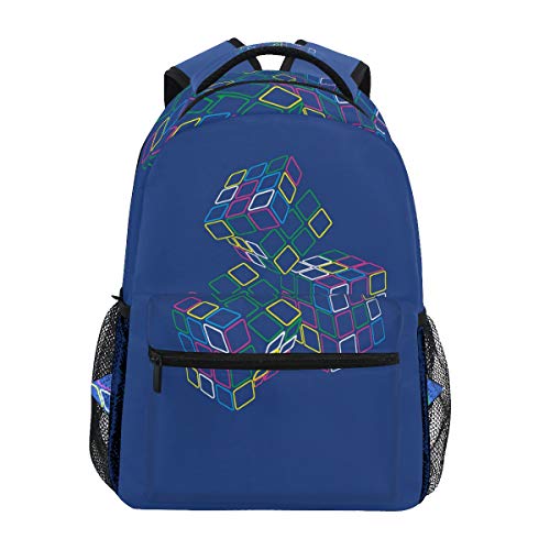 Zauberwürfel Druck Studentenrucksack Kinderrucksack Büchertasche Schülerrucksack mit Laptop Rucksäcke für die Reise Teen Mädchen Jungs von BEUSS