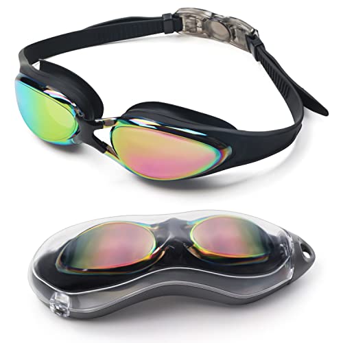 BEZZEE PRO Schwimmbrille - UV-Schutz & Antibeschlag Taucherbrille mit Etui - Kein Auslaufen & Verstellbare Silikon Riemen, Schwimmbrillen für Erwachsene, Herren, Damen und Jugendliche zum Schwimmen von BEZZEE PRO