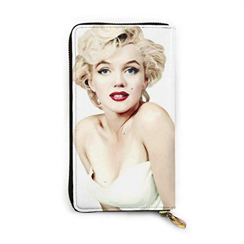 BGHYT Brieftasche Marilyn Monroe Wallet RFID Blocking Genuine Leather Zip-Around Wallets Purse Travel Purse Around Card Holder Organizer Clutch Bag von BGHYT