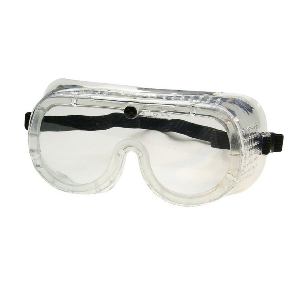 BGS Schutzweste Schutzbrille, transparent, mit Gummiband mit Belüftungslöchern von BGS