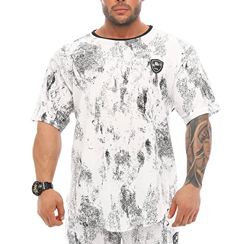 BGSM Extreme Sportswear Ragtop Rag Top Sweater T-Shirt Bodybuilding 3334-WHITE weiß Camouflage von BGSM