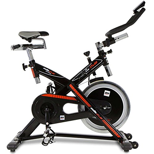 BH Fitness SB2.6 H9173 Indoorbike mit 22 kg Schwunggewicht, PolyV-Riemen, SPD-Trekking-Pedale von BH Fitness