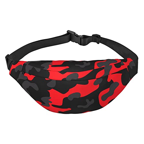 Red Camo Travel Running Große Crossbody Bag Hüfttasche :: langlebig und leicht für Sport, Reisen beim Tragen, schwarz, Einheitsgröße, Schwarz , Einheitsgröße von BHCASE