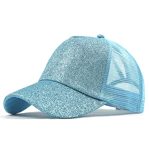 BIBOKAOKE Basecap Herren Damen Glitzer Mütze Unisex Trucker Cap Mesh Atmungsaktiv Schirmmütze Damen Sommer Leicht Sonnenschutz Sommermütze Pferdeschwanz Kappe für Radfahren Running Outdoor von BIBOKAOKE