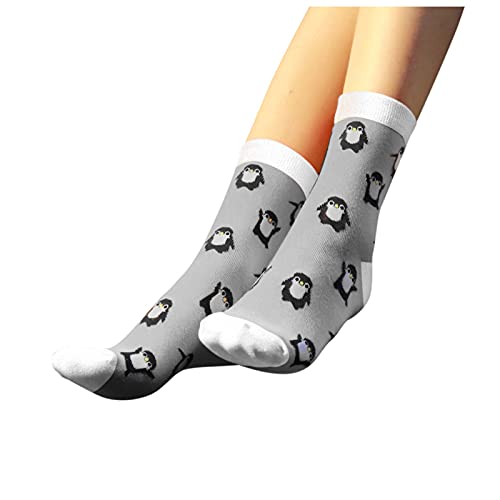 BIBOKAOKE Lustige Socken Damen Niedlicher Pinguin Kuschelsocken, Bunte Socken Damen Lustige Sportsocken für Frauen Mädchen Wintersocken Haussocken Damen Tier Socken Laufsocken von BIBOKAOKE