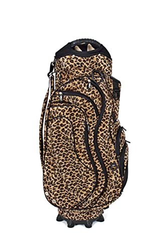 Golf36 Golfbag / Cartbag, Standsack, trendiges Leopardenmuster (Leobag), Leoparden-Optik, Animal Print, Trendtipp 2022/23 (Leopard (braun/schwarz)) von BICAP