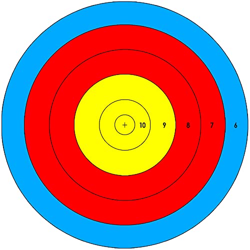 BICASTER Bogenschießen Zielscheiben – 30 Stück + 4 Zielstifte (40 cm, 5 Ring)) von BICASTER