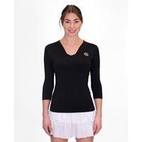 BIDI BADU Crew V-Neck Tennis-Langarmshirt Damen BK - black XL von BIDI BADU