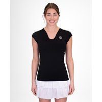 BIDI BADU Crew V-Neck Tennisshirt Damen BK - black L von BIDI BADU