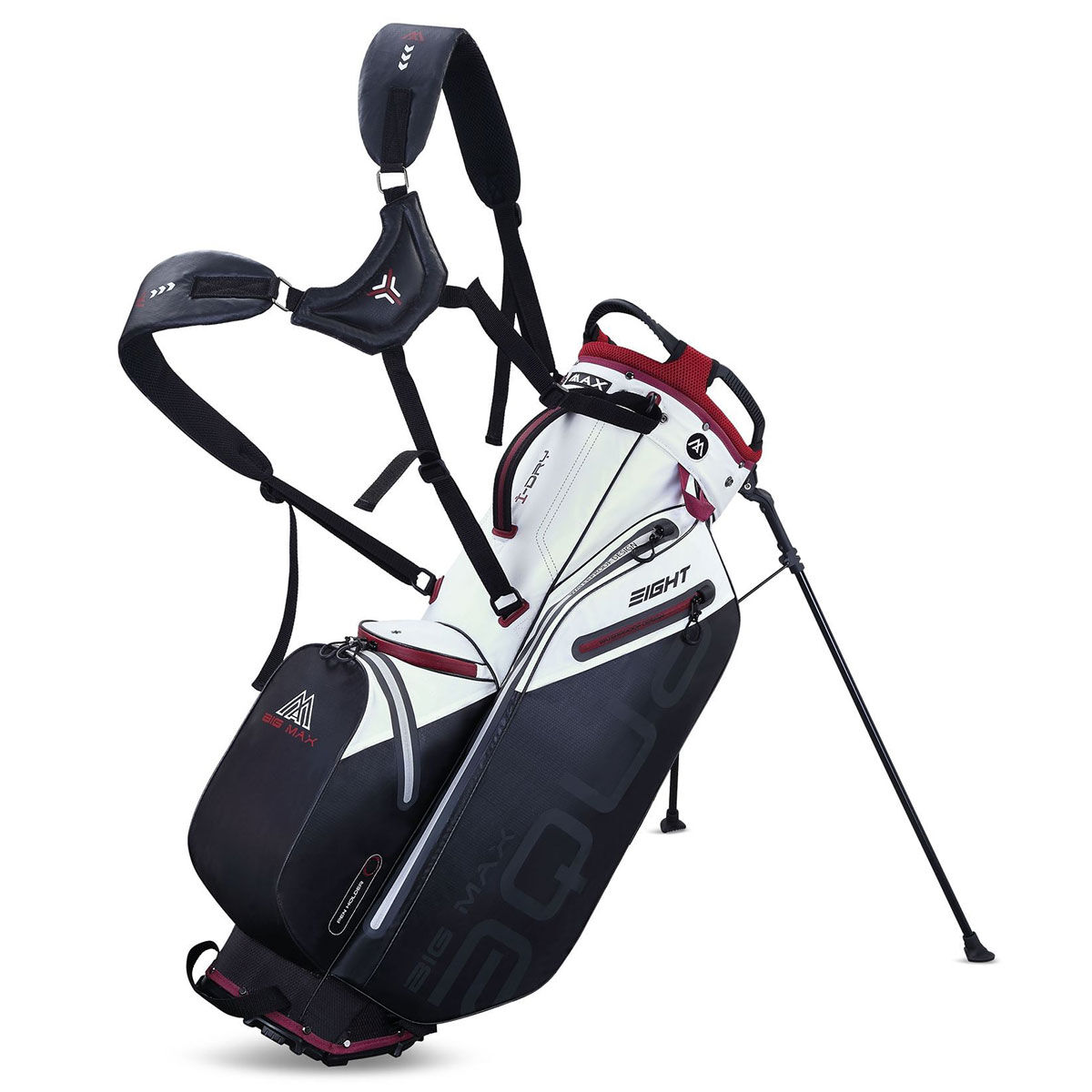BIG MAX AQUA Eight G Waterproof Golf Stand Bag, White/merlot/black | American Golf von BIG MAX