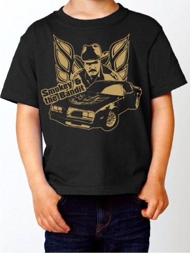 BIGTIME.de Kinder T-Shirt Smokey and The Bandit - Auf dem Highway ist die Hölle los - Burt Reynolds Kult Fan Fun Shirt schwarz E127-kids Gr. 140 von BIGTIME.de