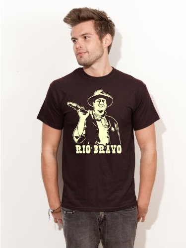 BIGTIME.de T-Shirt John Wayne Rio Bravo Kult Western T-Shirt E149 braun Gr. L von BIGTIME.de