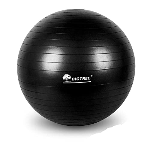 BIGTREE Gymnastikball Anti-Burst Sitzball für Yoga Exercise Fitness Yoga Core (Schwarz, 55) von BIGTREE