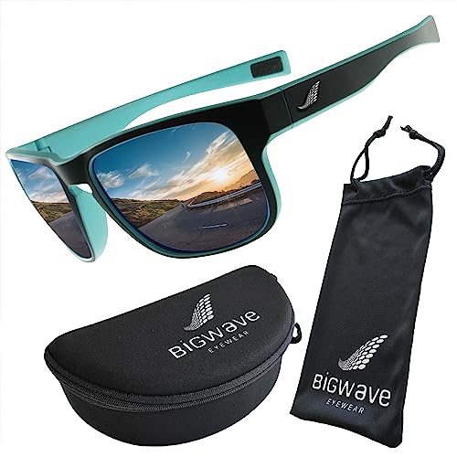 BIGWAVE Premium Sonnenbrille Blau für Jugendliche mit 100% UV-400-Schutz – Bruchsichere, hochflexible Sportbrille für Volleyball, Radfahren, Laufen, Klettern, für Jungen und Mädchen. von BIGWAVE