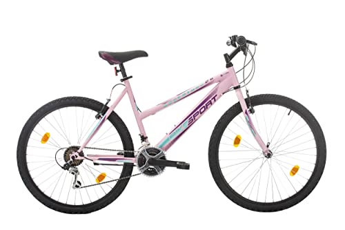 BIKE SPORT LIVE ACTIVE 26 Zoll Bikesport Adventure Mädchenfahrrad Damen Fahrrad Mountainbike, Shimano 18 Gang (Weiß Rosa) von BIKE SPORT LIVE ACTIVE
