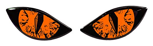 BIKE-label Aufkleber 3D Böse Augen Auto Motorrad Helm Neon orange 910063-VA von BIKE-label