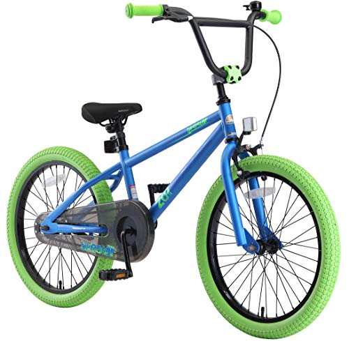 BIKESTAR Kinderfahrrad für Mädchen und Jungen ab 6-7 Jahre | 20 Zoll Kinderrad Kinder BMX Freestyle | Fahrrad für Kinder Blau & Grün | Risikofrei Testen von BIKESTAR