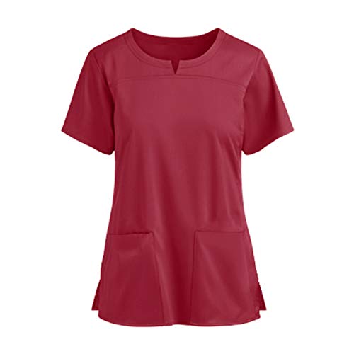 BIKETAFUWY Kurzärmelige Damen Oberteile mit V-Ausschnitt Pflegekräfte Kittel Damen Berufsbekleidung Pflege Bluse T-Shirts Schlupfkasack Krankenpfleger Uniformen von BIKETAFUWY