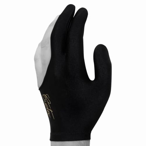 BILMAG Billard Zubehör Billard Glove Cuetec CUG1 3-Finger Handschuh, Elastan, Schwarz für die Linke & rechte Hand von BILMAG