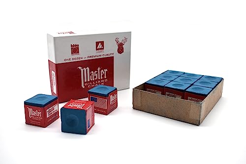 Billard Zubehör Billardkreide Billard Chalk Tweeten Master, 12er Pack, in 7 Verschiedene Farbvarianten (Blau) von BILMAG