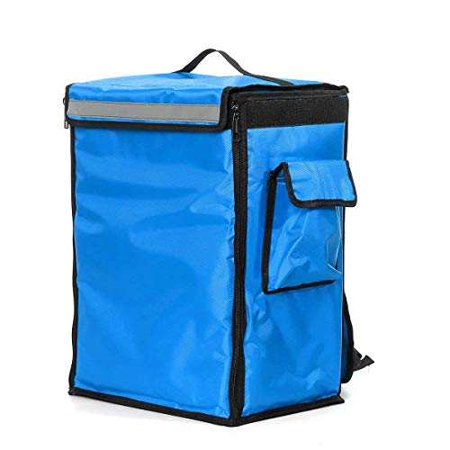 BINCIBH Professional Large Pizza Delivery Bag Portable 42l Pizza Lebensmittel Liefertasche Wärmedämmte Tasche Takeaway Lieferung Rucksack Faltende Isolierpackung Picknickkühler-Taschen (Color : Blue) von BINCIBH
