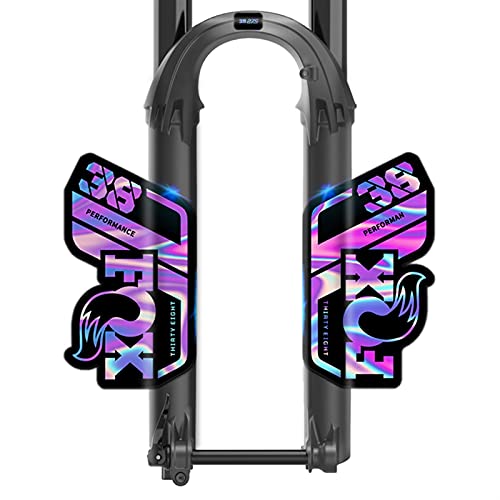 BINGYUAN Fahrradgabel Aufkleber F-O-X 38 Vordere Gabel Aufkleber Mountainbike Vordere Gabel Aufkleber F-O-X Vordere Gabelaufkleber Fahrradbeschichtung (Color : Laser) von BINGYUAN