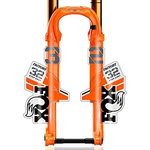 BINGYUAN Fahrradgabel-Aufkleber F-O-x32 Leichtgewicht XC Vordere Gabel-Aufkleber Mountainbike-Self-Bike F-O-X 32 Farbaufkleber (Color : Black Gray orange) von BINGYUAN