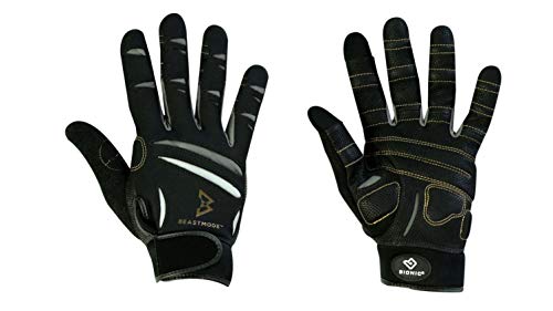 BIONIC The Official Glove of Marshawn Lynch Gloves Beast Mode Herren Fitness-/Gewichtheber-Handschuhe mit natürlicher Passform, Schwarz (Paar), Größe L von BIONIC