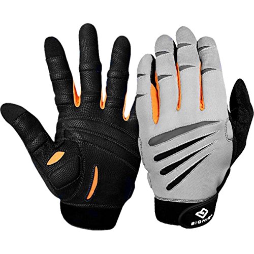 Bionic Herren Cross-Training Vollfinger-Handschuhe, grau/orange, Größe L von BIONIC