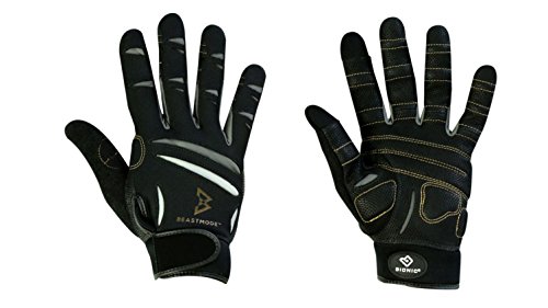 Bionic The Official Glove of Marshawn Lynch Gloves Beast Mode Damen Vollfinger-Fitness-/Hebehandschuhe mit natürlicher Passform-Technologie, Schwarz (Paar)… (Small) von BIONIC