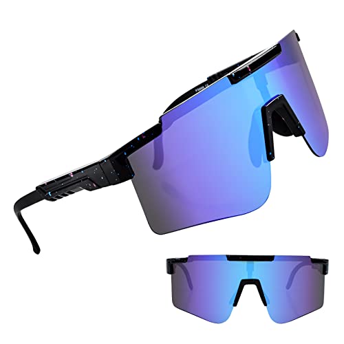 BIQIQI Fahrradbrille, Sonnenbrille Herren Damen Sportbrille Fahrrad Brille UV400 Schutzbrille Schnelle Brille Rave Brille Radsportbrille für Outdooraktivitäten Wie Radfahren Laufen Glof Ski (A5) von BIQIQI