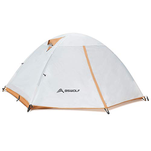 BISINNA Zelt 2 Personen Camping Zelt Einfach Aufzubauen Kuppelzelt 3 Saison Outdoor-Zelt für Familien,Camping,Trecking und Touren (Weiß) von BISINNA