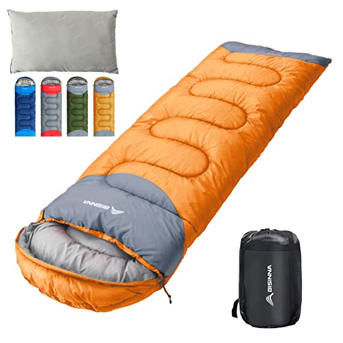 BISINNA Schlafsack 1.9kg 4 Jahreszeiten Wasserdichter Warmer Deckenschlafsack mit Kompressionssack für Erwachsene, Damen, Herren Outdoor Camping, Wandern, Rucksackreisen von BISINNA