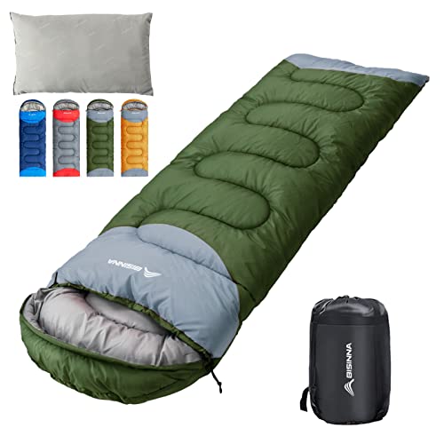 BISINNA Schlafsack 1.9kg 4 Jahreszeiten Wasserdichter Warmer Deckenschlafsack mit Kompressionssack für Erwachsene, Damen, Herren Outdoor Camping, Wandern, Rucksackreisen von BISINNA