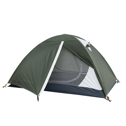 BISINNA Zelt 2 Personen Camping Zelt Einfach Aufzubauen Kuppelzelt 3 Saison Outdoor-Zelt für Familien,Camping,Trecking und Touren (20D Nylon Waldgrün) von BISINNA