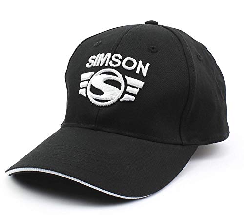 BISOMO Simson Base Cap schwarz weiß mit Simson Logo von BISOMO