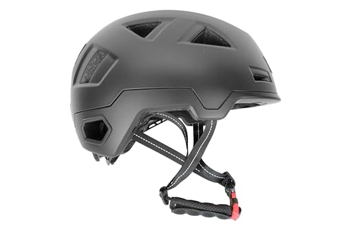 Helm mit Beleuchtung vorn/hinten, für Fahrrad Speedbike E-Bike E-Scooter Skateboard Skates, Schwarz matt, S-M, L-XL - Vito E-Light -, Größe:S/M von BISOMO