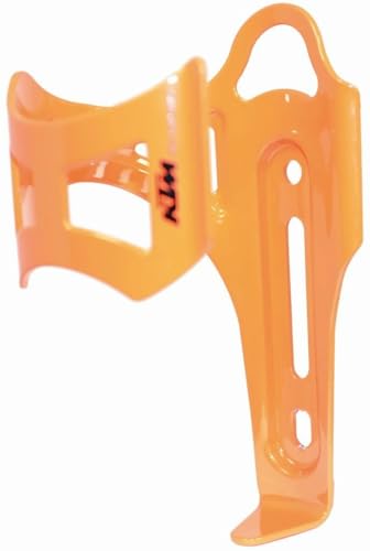 KTM Alu MTB Fahrrad Flaschenhalter - seitliche Entnahme - Getränkehalter, Wasserflaschenhalter, Falschen Halter, Rutschfestes Design, Geeignet für kleine Rahmendreiecke, Orange von BISOMO