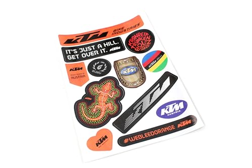 KTM Sticker Bogen - Special Edition - Aufkleber mit 12 unterschiedlichen Motiven, Diverse Logos und Grafiken von BISOMO