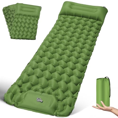 Isomatte Selbstaufblasend Camping Luftmatratze 200 * 68CM Ultraleicht Camping Matratze mit Kissen Tragbar Luftzellenmatte Wasserdicht Schlafmatte für Outdoor, Wandern, Zelt, Strand von FORRINX