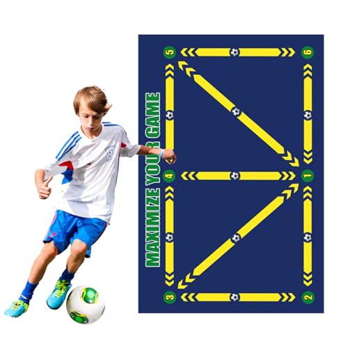 Fußballmatte Fussball Matte 60 X 90cm Fussball Matte Ballkontrolle Kinder Stoßdämpfende Fußballmatte Rutschfeste Fussballmatte Training Leise Trainingsmatte Fußballmatte Für Fussball Sports von BIUDUI